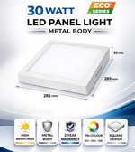 Square Surface LED Panel with metal body by Daya Worldwide, showcasing a modern, sleek panel light for ceiling lighting.
