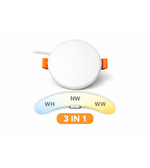 Round LED panel light available in white, warm white, 3 in 1 selectable