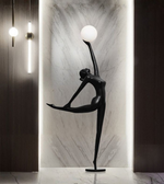 Modern ballet sculpture floor lamp by Daya Worldwide, featuring a sleek dancer statue with integrated lighting for elegant decor.