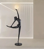 Modern ballet sculpture floor lamp by Daya Worldwide featuring a sleek ballet dancer statue with integrated lighting for elegant décor.