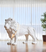 Luxury lion sculptural floor light decorative statement lighting for premium living room interior