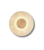 Circular textured stone wall lamp with illuminated halo and center disc isolated on background
