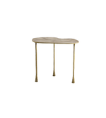 Set of two Aurelia handcrafted bronze side tables by Daya Worldwide, featuring a sleek, modern design with smooth bronze surfaces.