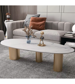 Ivory pillar coffee table with a smooth finish and sturdy base, designed by Daya Worldwide for modern living room decor.