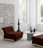 Daya Worldwide Rove lounge chair with modern design, featuring soft upholstery and a sleek wooden frame for stylish comfort.