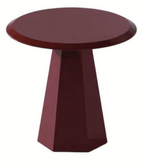 Crimson side table by Daya Worldwide featuring a sleek design and vibrant red finish, perfect for modern living spaces.