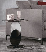 Glass top side table by Daya Worldwide featuring a sleek, modern design with a clear glass surface and stylish metal legs.