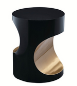 Black gold side table by Daya Worldwide featuring a sleek modern design with a round tabletop and metallic finish.