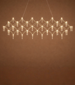 Rectangular crystal chandelier from the Aurora Linear collection by Daya Worldwide, featuring sparkling crystal accents and modern design.