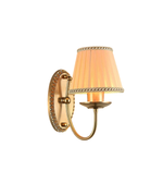 Daya Worldwide Regal Shade wall sconce, elegant wall light with a modern shade design, mounted on a neutral wall.