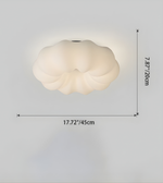 Ceiling light fixture with dimensions indicated on a gray background