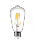 Clear LED light bulb on a white background