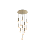 Chandelier with multiple light bulbs on a white background