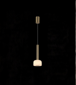 Modern pendant light fixture on a black background