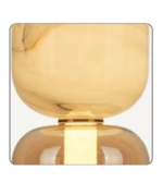 Gold glass vase on a white background