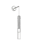 Wall-mounted lamp with adjustable arm on a white background