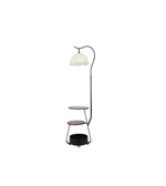 Modern floor lamp with decorative elements on a white background