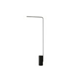 Modern black floor lamp on a white background