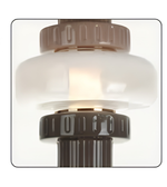 Decorative wall light fixture with a brown and clear design on a white background