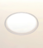 An oval ceiling light fixture with a frosted white center and a textured, rope-like clear outer rim, shown against a plain off-white background.