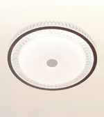 Modern wood and crystal LED ceiling light with decorative wood-grain ring and crystal acrylic diffuser for living rooms, bedrooms, hallways, and luxury interiors.