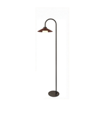 Floor lamp with a brown shade on a white background