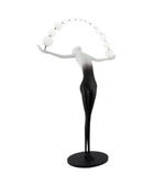 Modern sculptural floor lamp with human figure design and curved globe lights for luxury interior décor