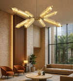 Daya Worldwide NOVA CLUSTER chandelier with multiple hanging glass orbs, modern lighting fixture for elegant interior decor