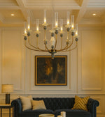 Elegant GRAND ILLUMINA chandelier by Daya Worldwide with intricate design and multiple light bulbs, ideal for luxurious interiors.