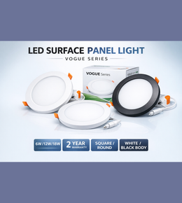 VOGUE LED Surface Panel Light by Daya Worldwide, sleek modern panel light with a slim design suitable for ceiling installation.