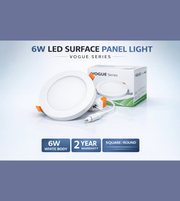 Daya Worldwide VOGUE LED Surface Panel Light showing a sleek, modern ceiling panel with integrated LED lighting for home or office.