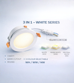 White 3W LED junction box panel light from Daya Worldwide 3 in 1 color series, showcasing a modern LED lighting fixture.