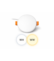 Round LED panel light available in white, warm white