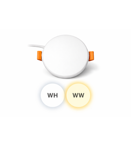 Round LED panel light available in white, warm white