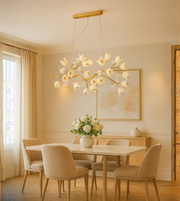 Luxury floral branch-style chandelier in elegant dining room