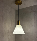 Modern marble effect cone pendant light from Daya Worldwide, showcasing a sleek, stylish ceiling fixture with a marble-inspired finish.