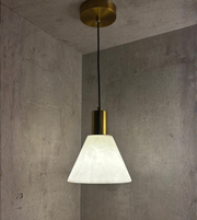 Modern marble effect cone pendant light from Daya Worldwide, showcasing a sleek, stylish ceiling fixture with a marble-inspired finish.