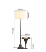 Modern fabric shade floor lamp by Daya Worldwide featuring a sleek design and neutral fabric lampshade for contemporary decor.