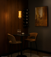 Daya Worldwide LUME Hour Pendant light hanging from ceiling, modern design with a sleek, minimalistic style for contemporary decor.