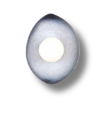 Teardrop-shaped wall sconce with glowing central orb 