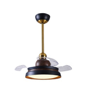 Modern retractable LED ceiling fan by Daya Worldwide with sleek design, three blades, and integrated lighting for stylish cooling.
