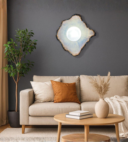 Aurelian Bloom wall sconce by Daya Worldwide, modern wall light with floral-inspired design, mounted on a neutral wall.