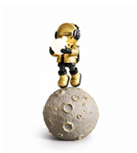 Luxury astronaut floor lamp with glowing orb and moon base for modern interior décor