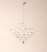 Modern chandelier with multiple fairy light fixtures