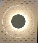 Modern stone halo wall light by Daya Worldwide, featuring a circular stone design with integrated lighting for stylish wall illumination.