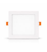 Slim square LED panel light for recessed ceiling with white frame