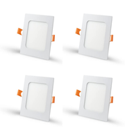 Slim square LED panel light for recessed ceiling with white frame