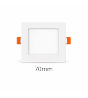 Slim square LED panel light for recessed ceiling with white frame in 70MM