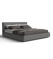Softline bed by Daya Worldwide featuring a modern upholstered headboard and clean-lined frame in a cozy bedroom setting.