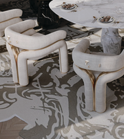 Elegant luxury dining chair by Daya Worldwide with upholstered seat and wooden legs, modern design for stylish dining rooms.